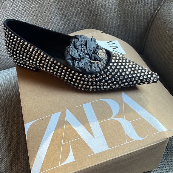 ZARA Crystal Ballet Flats NWT - Picture 10 of 12